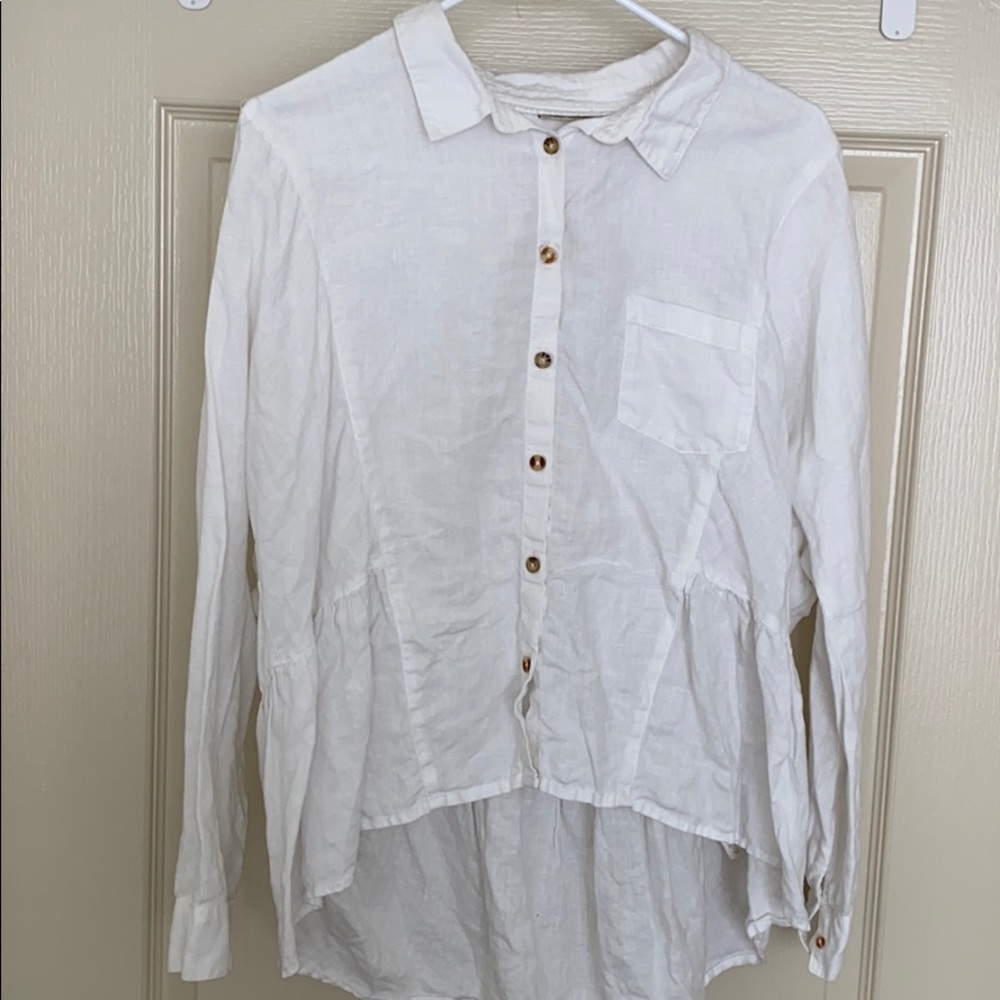 Anthropologie peplum button-down shirt